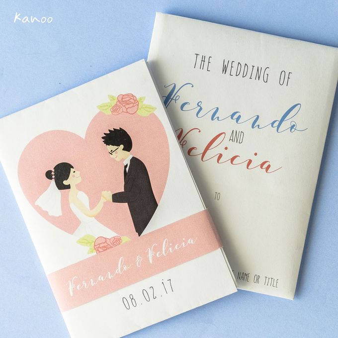 wedding invitation - blue pink by kanoo paper & gift - 001
