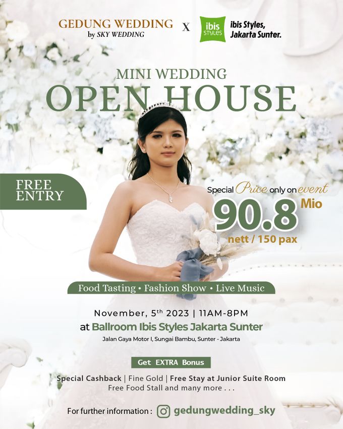Mini Wedding Open House Gedung Wedding by Sky Wedding x Ibis Styles Jakarta Sunter 2023