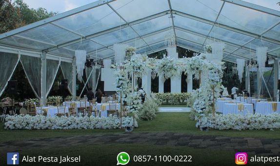 Sewa tenda roder atap transparan dan putih solid jakarta