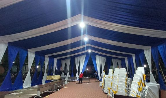 Menyewakan tenda roder dekorasi kain serut jakarta