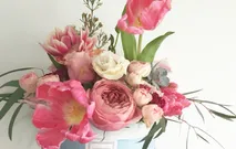 Bleu Signature Hat Box  by D'Alexandra Flowers