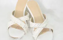 SANDAL WHITE HEELS  by Helen Kunu by Kunu Looks