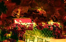 Red Reception with multimedia 3d decorations by 7 Sky Event Agency