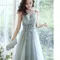 KAYLA Grey Beaded Tulle Wedding Gown by dear gowns