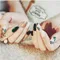 nail art- 24 pcs kuku palsu dengan tema gold tropical dengan nuasa dedaunan by Triwindu shop