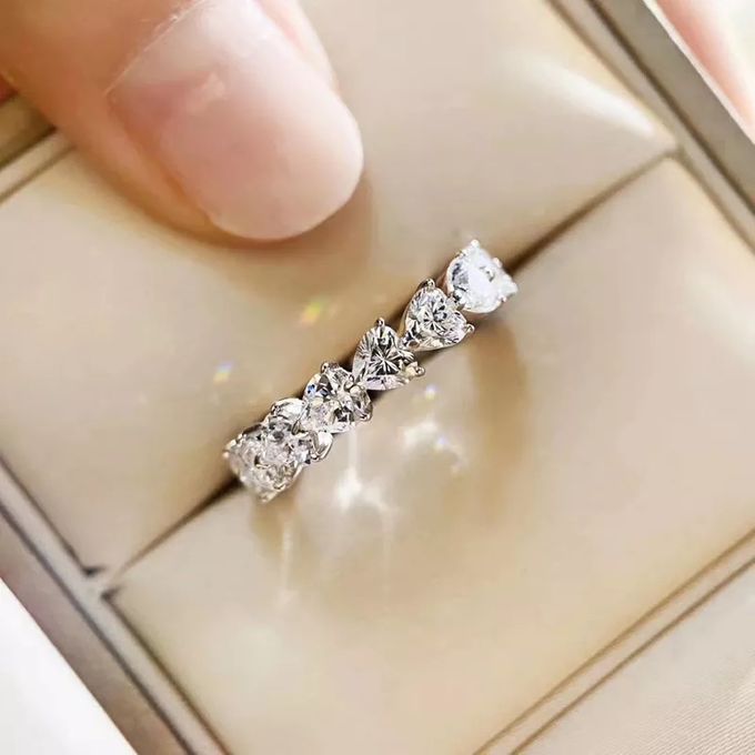Heart Cut Eternity Ring Band by Rubell 