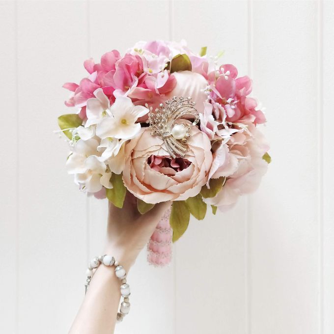 Artificial Wedding Hand bouquet - Pink Peony by raia_fleurs - 003 Artificial Wedding Hand bouquet - Pink Peony by raia_fleurs - 003