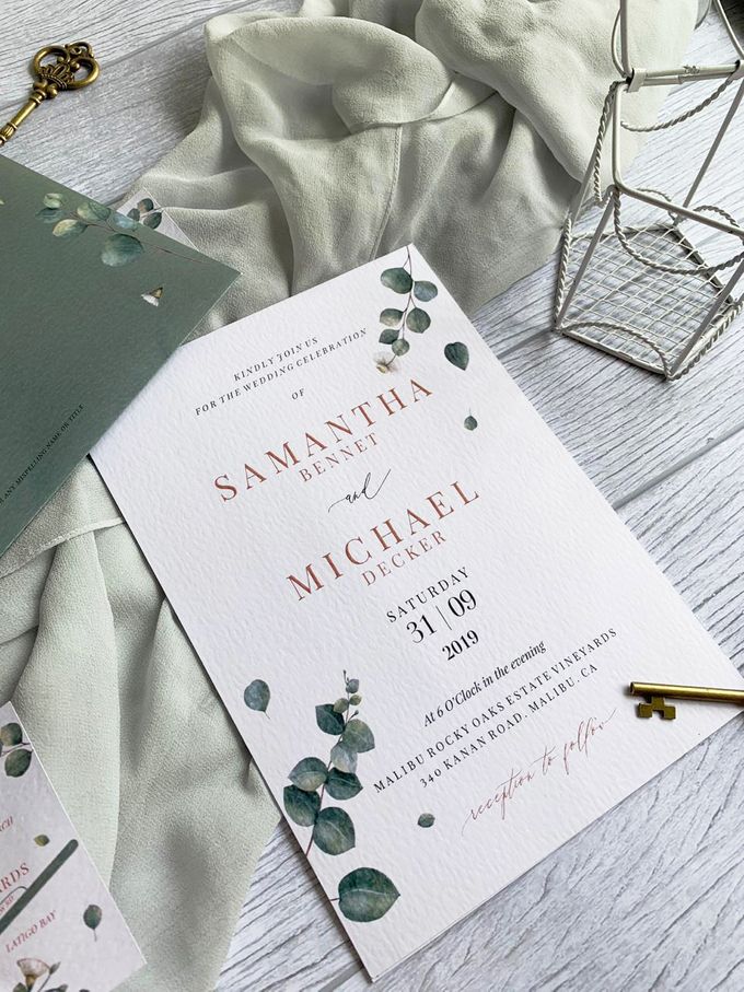 Eucalyptus Greenery by Trouvaille Invitation - 002 Eucalyptus Greenery by Trouvaille Invitation - 002