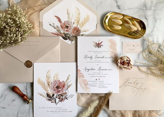 Romantic Bouquet by Trouvaille Invitation - 002 Romantic Bouquet by Trouvaille Invitation - 002