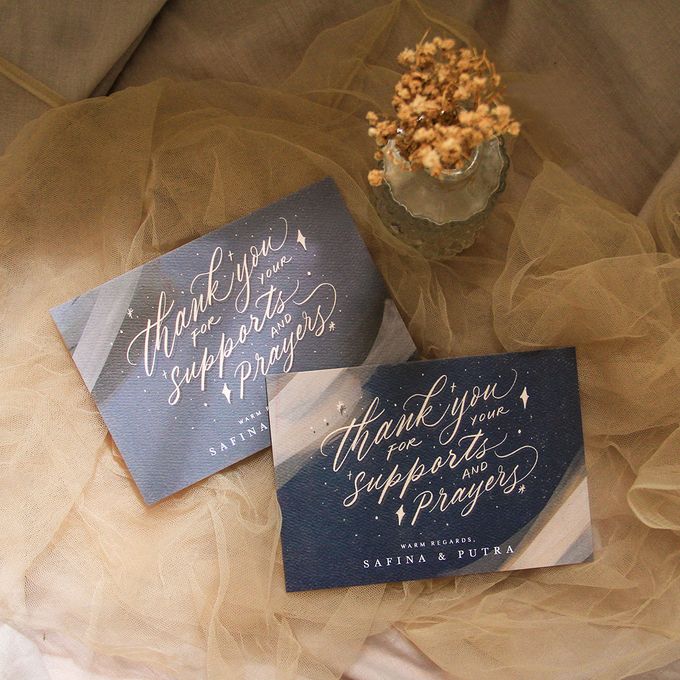 Safina & Putra Thank You Card by Calligraphy By Mercia - 001 Safina & Putra Thank You Card by Calligraphy By Mercia - 001