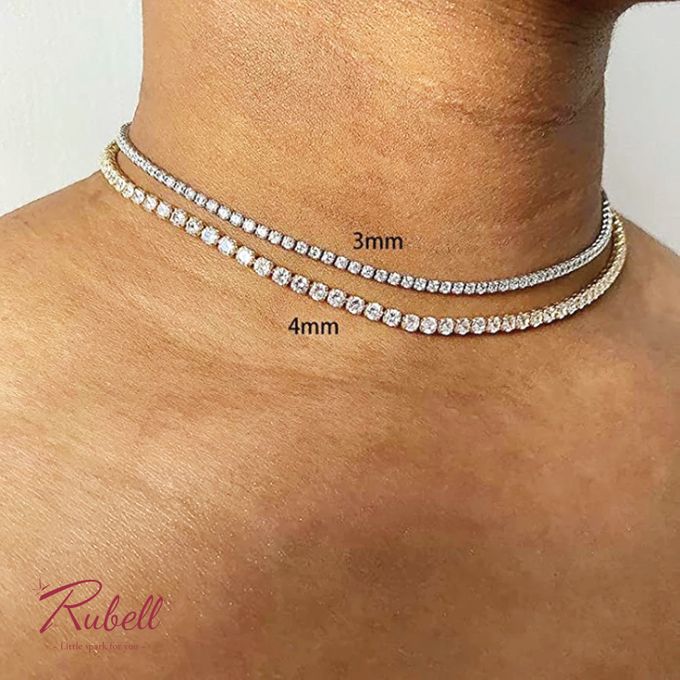 Elena Round Tennis Necklace by Rubell Jewelry - 005 Elena Round Tennis Necklace by Rubell Jewelry - 005