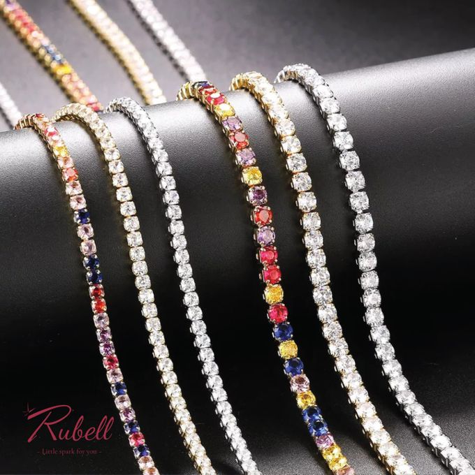 Elena Round Tennis Necklace by Rubell Jewelry - 002 Elena Round Tennis Necklace by Rubell Jewelry - 002