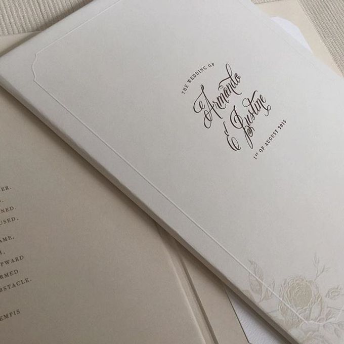 Handwritten classic invitation and liturgy book by Pensée invitation ...