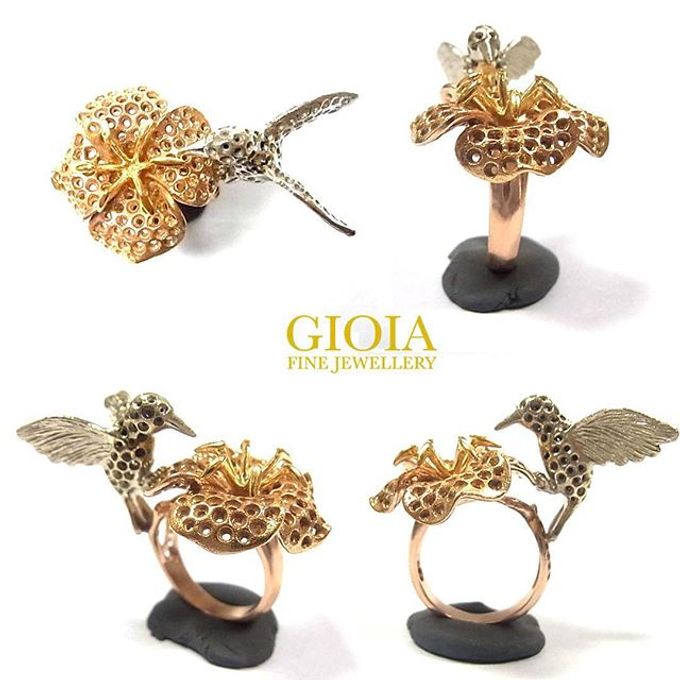 Flora Bird Ring by GIOIA FINE JEWELLERY