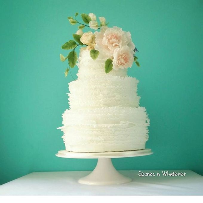 Intriccate frill decorated with handcrafted sugar flowers by Scones n Whatever by Kim Teo - 001 Intriccate frill decorated with handcrafted sugar flowers by Scones n Whatever by Kim Teo - 001