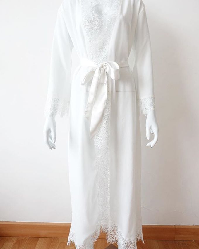 Chiffon Lace Robe by dydx Bride - 004 Chiffon Lace Robe by dydx Bride - 004
