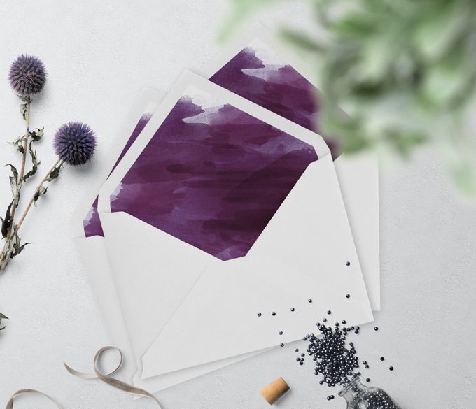Purple Watercolor by Trouvaille Invitation - 003 Purple Watercolor by Trouvaille Invitation - 003