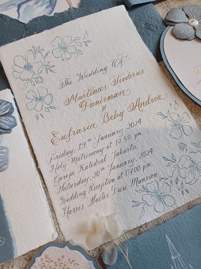 Keepsake Invitation Set For M+B by Pen Art By Jen - 004 Keepsake Invitation Set For M+B by Pen Art By Jen - 004