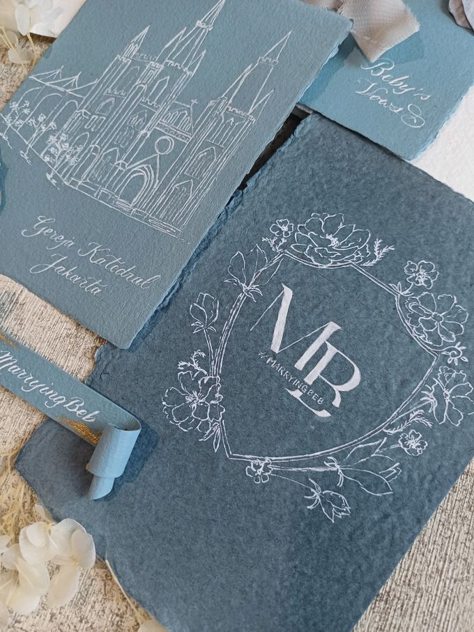 Keepsake Invitation Set For M+B by Pen Art By Jen - 011 Keepsake Invitation Set For M+B by Pen Art By Jen - 011