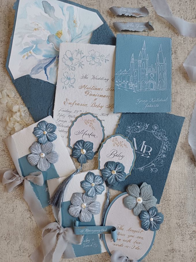 Keepsake Invitation Set For M+B by Pen Art By Jen - 003 Keepsake Invitation Set For M+B by Pen Art By Jen - 003