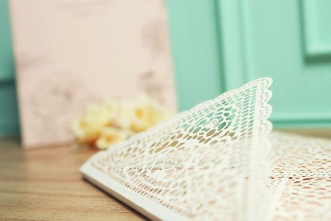Peonies & Lovely Lace Envelope by Pensée invitation & stationery - 007