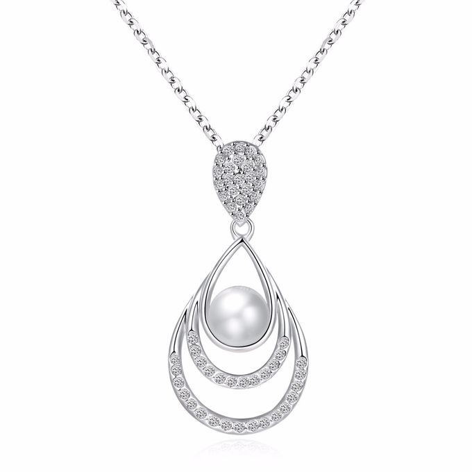 TIARIA Diamond Enlarged Pearl Gold Necklace Perhiasan Emas Kalung Berlian by TIARIA - 001