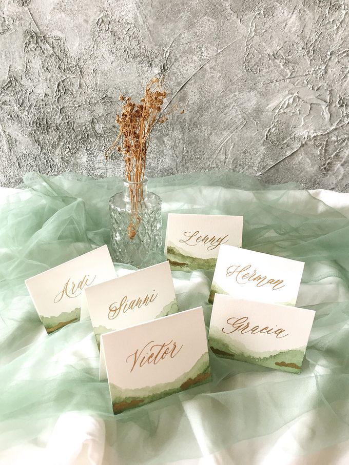Place Cards & Custom Card for Gracia by Calligraphy By Mercia - 004 Place Cards & Custom Card for Gracia by Calligraphy By Mercia - 004