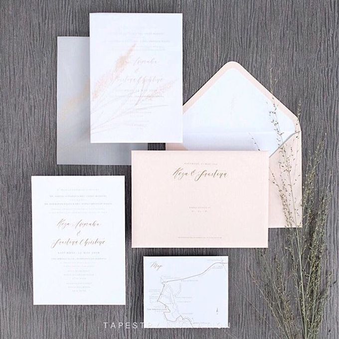 Such a lovely illustration of the pampas grass by Tapestry Invitation - 002