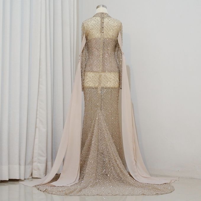 Champagne Full Beaded Mermaid Dress by Vini - 005 Champagne Full Beaded Mermaid Dress by Vini - 005