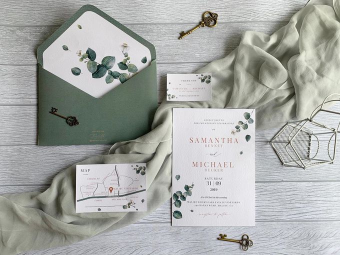 Eucalyptus Greenery by Trouvaille Invitation - 001 Eucalyptus Greenery by Trouvaille Invitation - 001