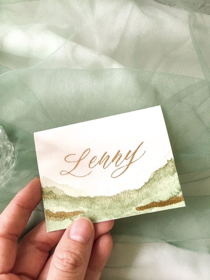 Place Cards & Custom Card for Gracia by Calligraphy By Mercia - 006 Place Cards & Custom Card for Gracia by Calligraphy By Mercia - 006