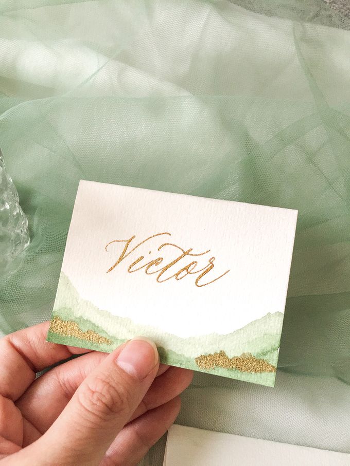 Place Cards & Custom Card for Gracia by Calligraphy By Mercia - 007 Place Cards & Custom Card for Gracia by Calligraphy By Mercia - 007