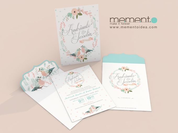 Floral Bird Wedding Card by Memento Idea - 004 Floral Bird Wedding Card by Memento Idea - 004