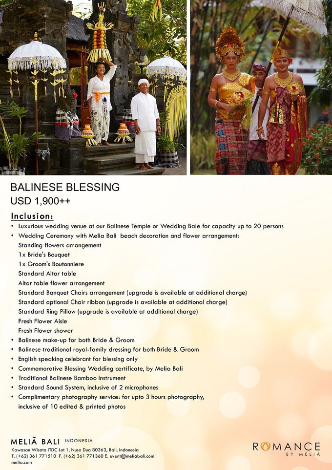 New Wedding Package by Meliá Bali Indonesia - 001 New Wedding Package by Meliá Bali Indonesia - 001