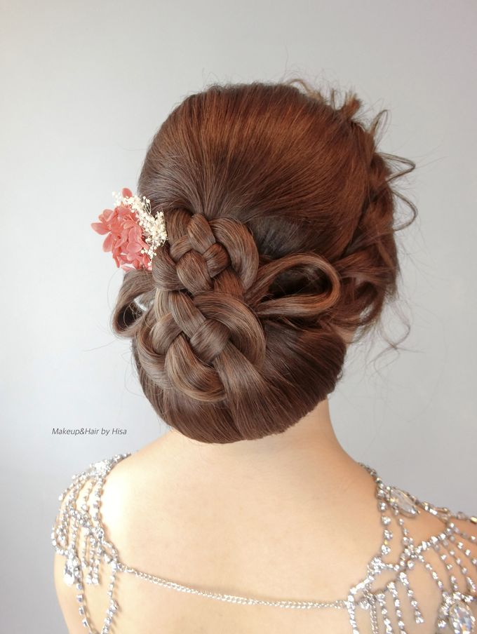 Bride angela's makeup and hairstyle by Cocoon makeup and 