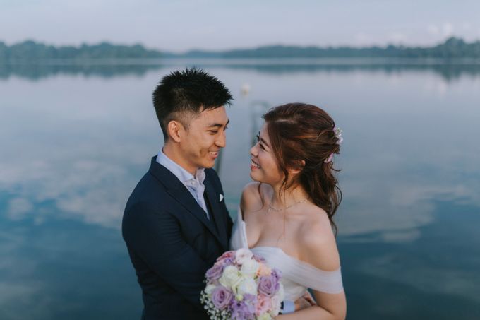 Off shoulder wedding gown by Kelly's Bridals - 002