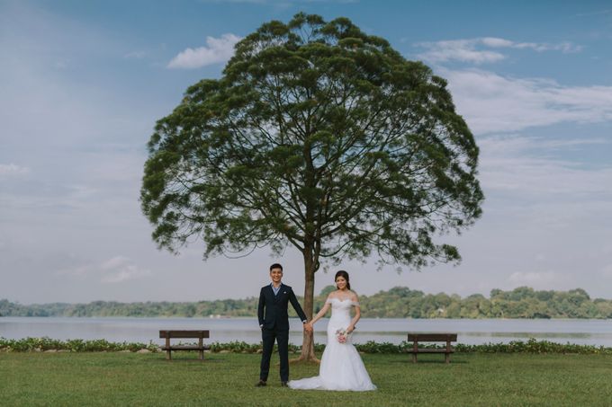 Off shoulder wedding gown by Kelly's Bridals - 005