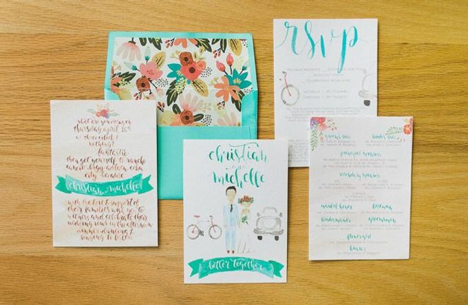 Watercolor and Calligraphy Wedding Invitations by First of April - 009 Watercolor and Calligraphy Wedding Invitations by First of April - 009