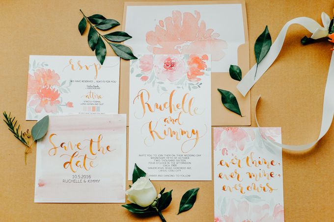 Watercolor and Calligraphy Wedding Invitations by First of April - 012 Watercolor and Calligraphy Wedding Invitations by First of April - 012