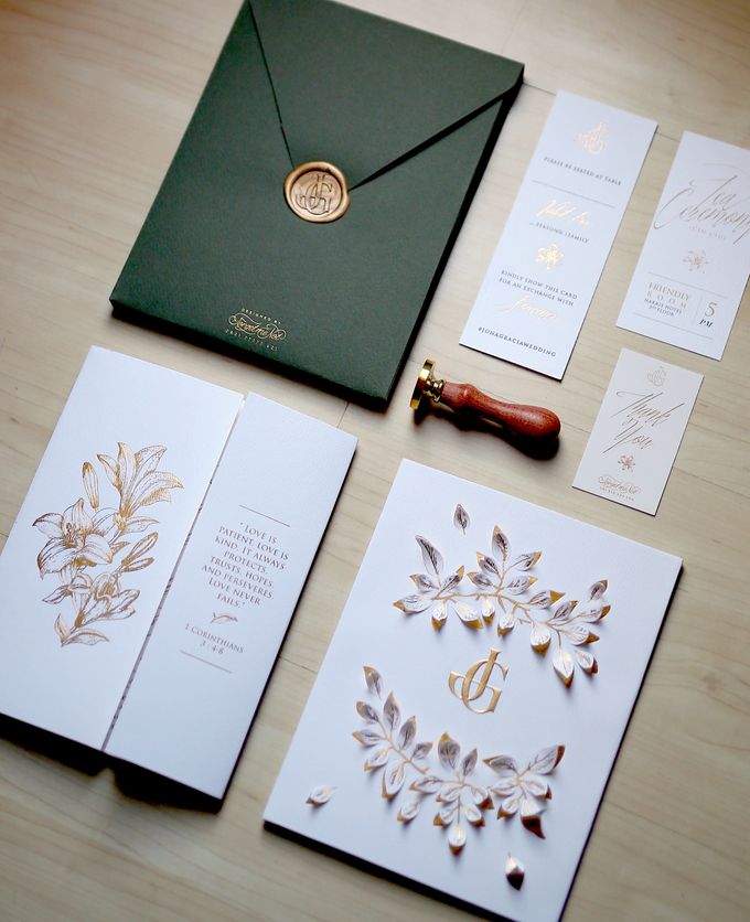 Gold Leaves by Forget Me Not Invitation - 003 Gold Leaves by Forget Me Not Invitation - 003
