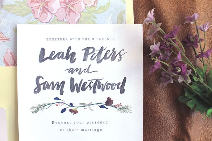 Leah & Sam in Burgundy and Navy Floral Vine by Meilifluous Calligraphy & Design - 006 Leah & Sam in Burgundy and Navy Floral Vine by Meilifluous Calligraphy & Design - 006