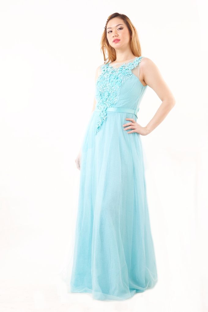 Mint Color Gown by Tulle Line - 010