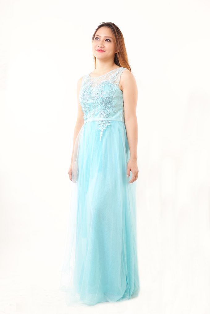 Mint Color Gown by Tulle Line - 005