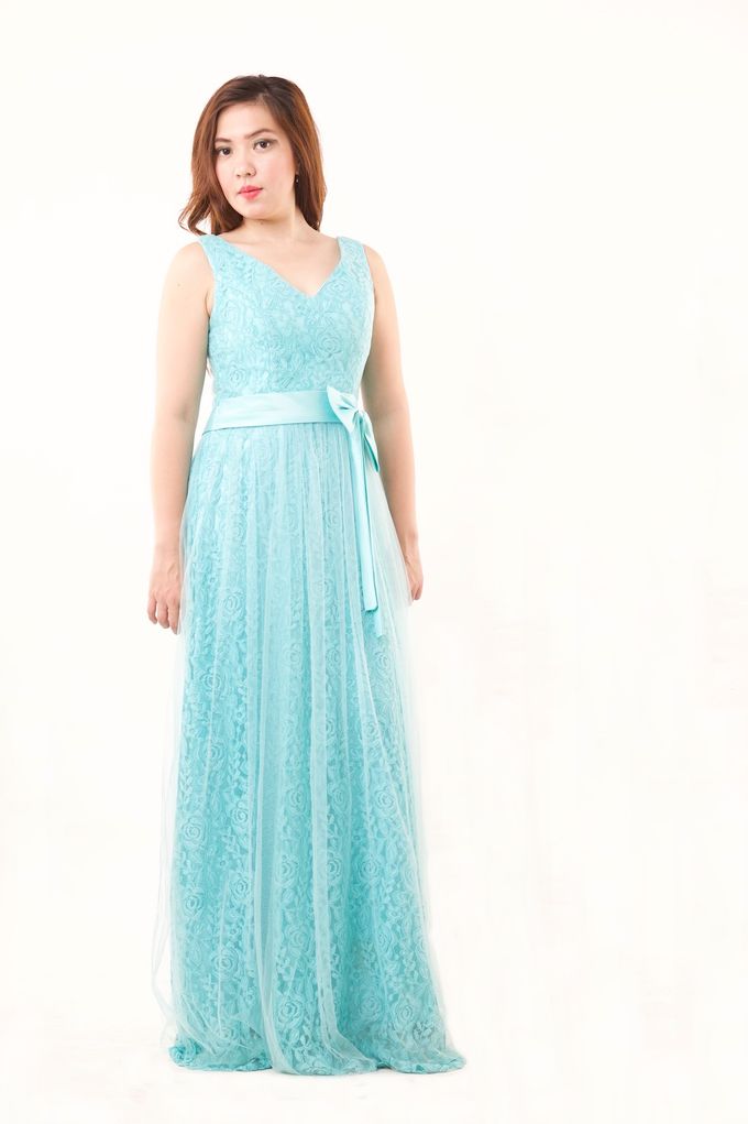 Mint Color Gown by Tulle Line - 006