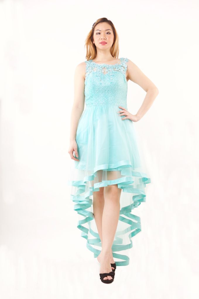 Mint Color Gown by Tulle Line - 007 Mint Color Gown by Tulle Line - 007
