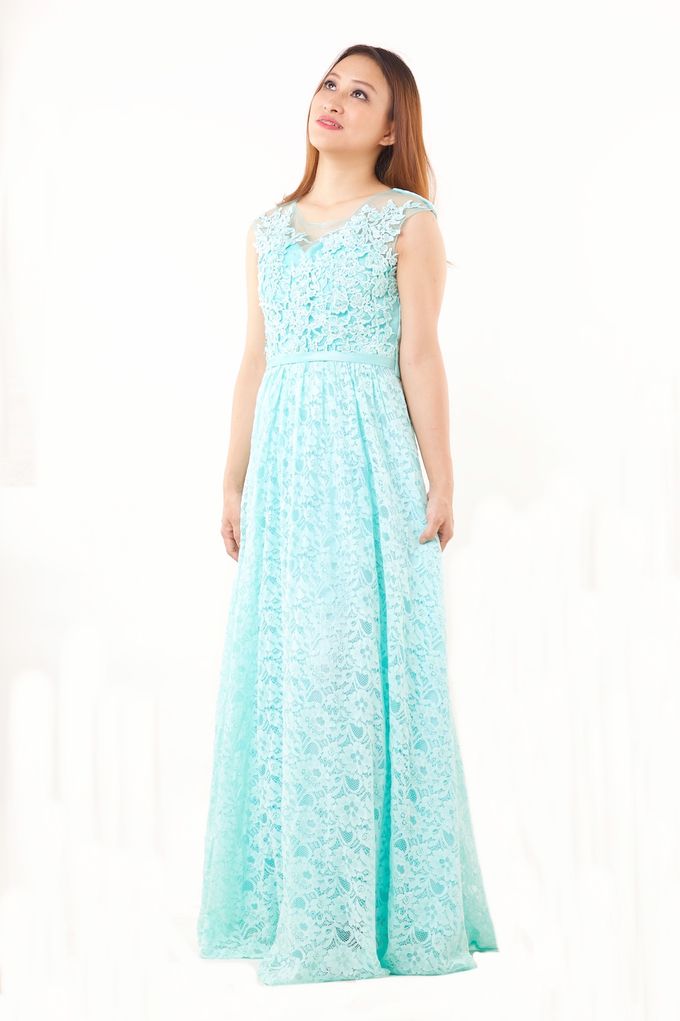 Mint Color Gown by Tulle Line - 009