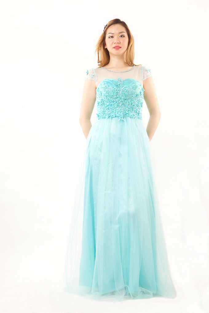 Mint Color Gown by Tulle Line - 011