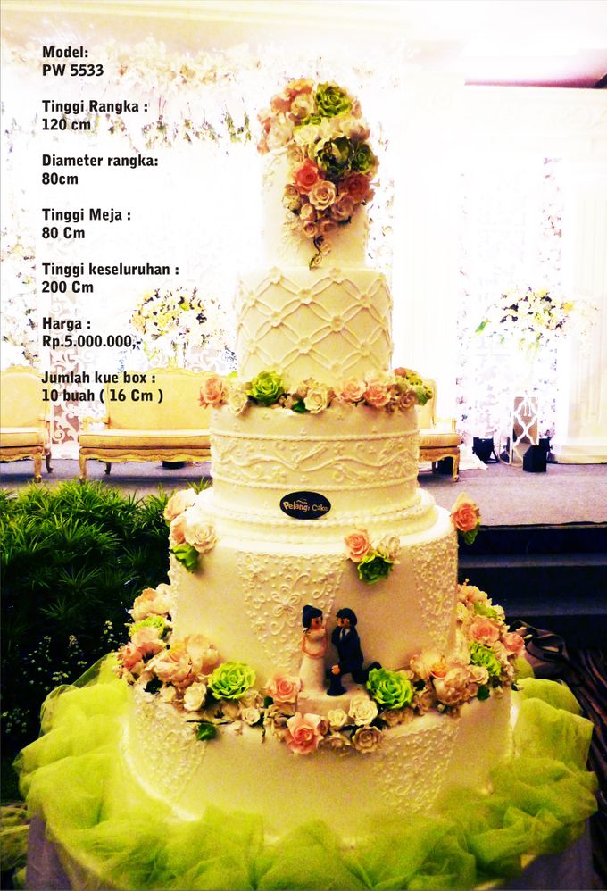 Wedding cake 5 Tiers by Pelangi Cake - 009