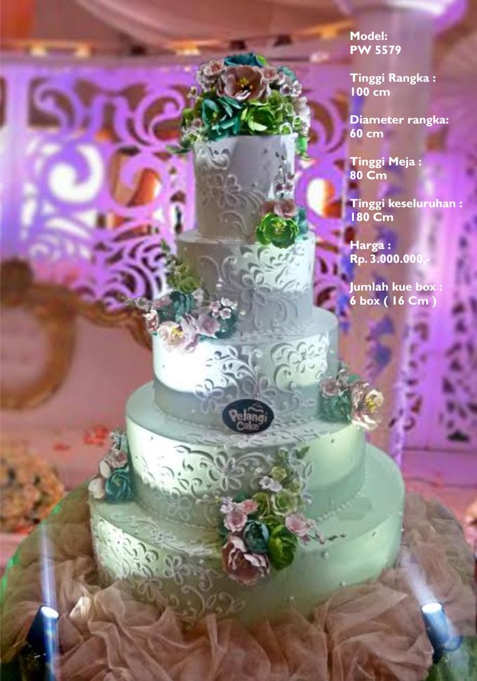 Wedding cake 5 Tiers by Pelangi Cake - 024