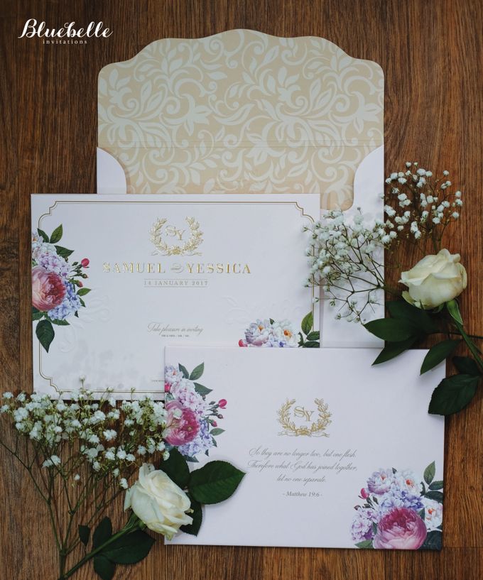 Samuel & Yessica - pink floral wedding invitation by Bluebelle Invitations - 003